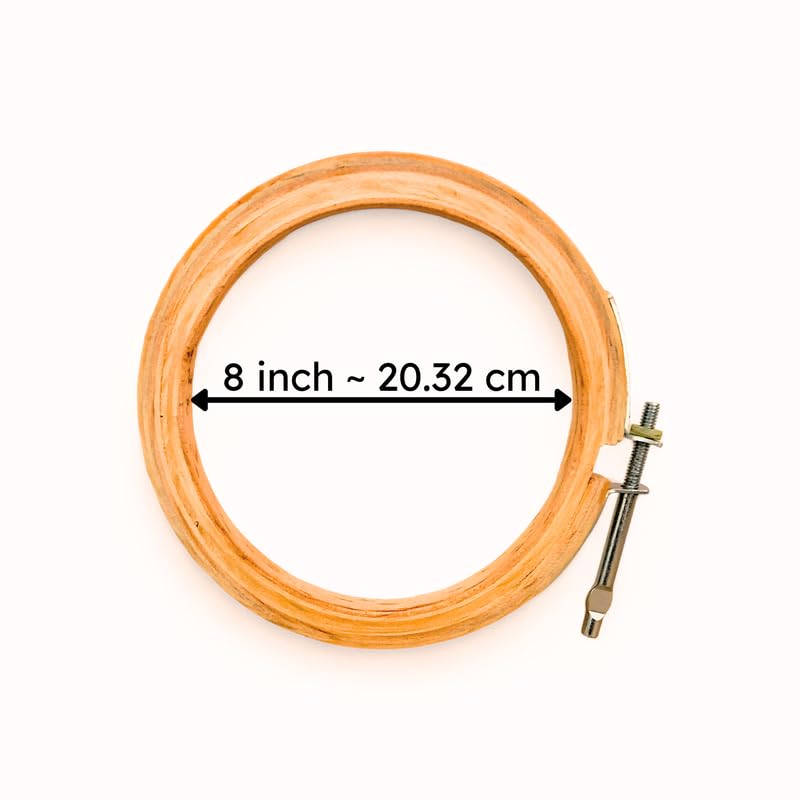 ADW CRAFT'S 8 INCH Embroidery Wooden Hoop(5 PLY, Pack of 6),Wooden Hoop Ring for Embroidery Kit,Wooden Embroidery Hoop Ring Frame,Wooden Frames for Craft Hoop Frame,Mini Wooden Hoop,Hand Embroidery Frame Wooden  - Image 2