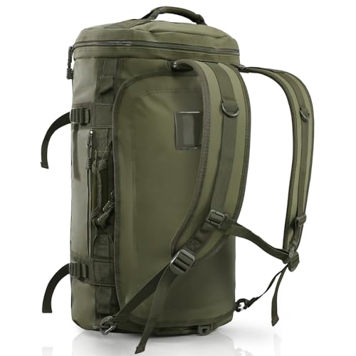 Haimont 45L Gym Duffle Backpack Bag Convertible Travel Duffle with Shoes Compartment for Men Women with Straps, Water-resistant, Army Green - Image 1