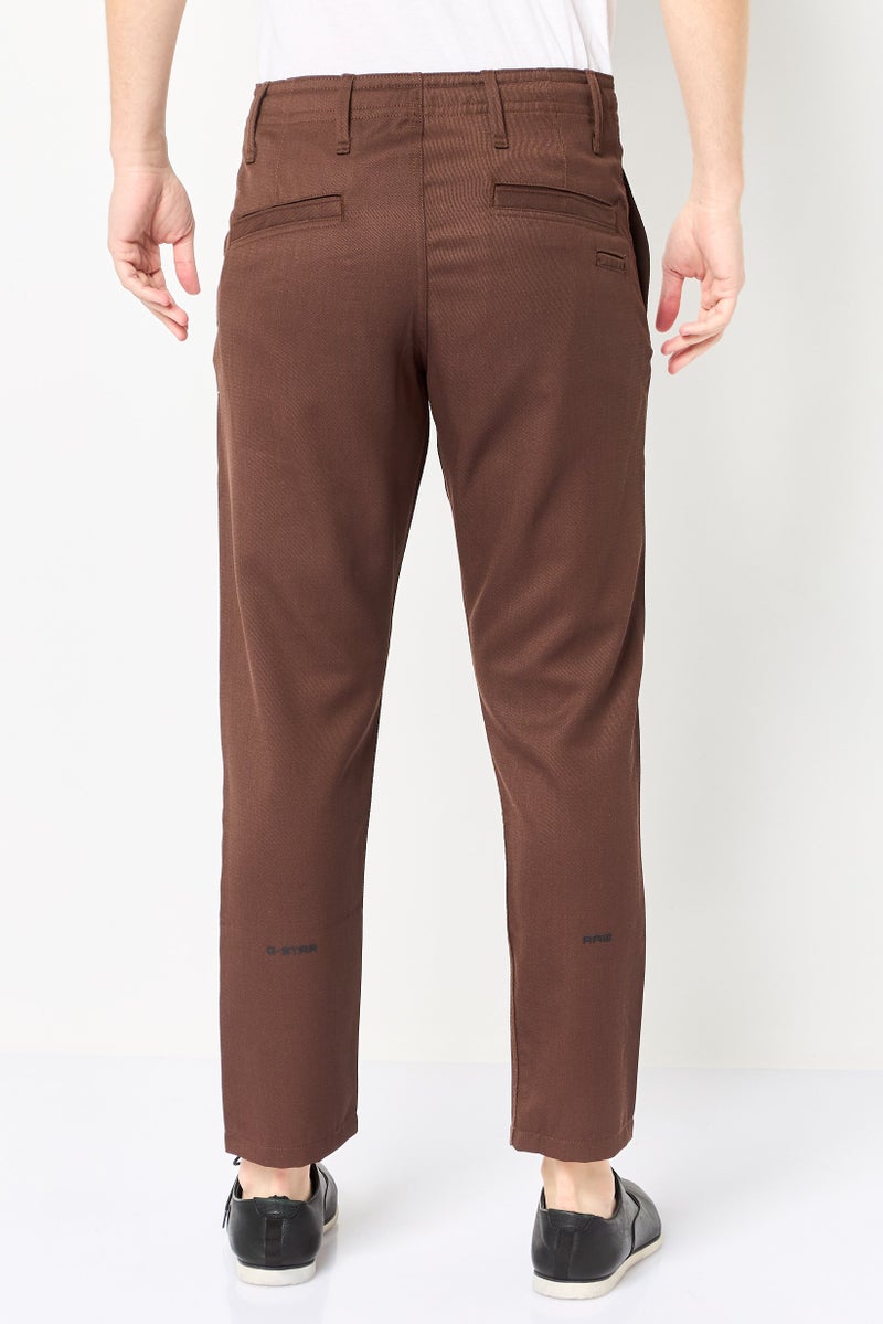 G-Star RAW Men Tapered Fit Solid Chino Pants, Brown - Image 4