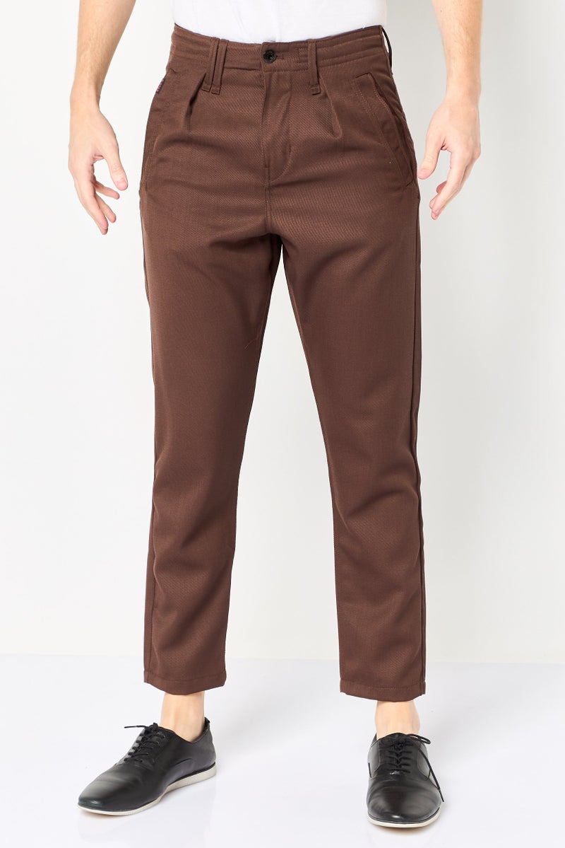 G-Star RAW Men Tapered Fit Solid Chino Pants, Brown - Image 1