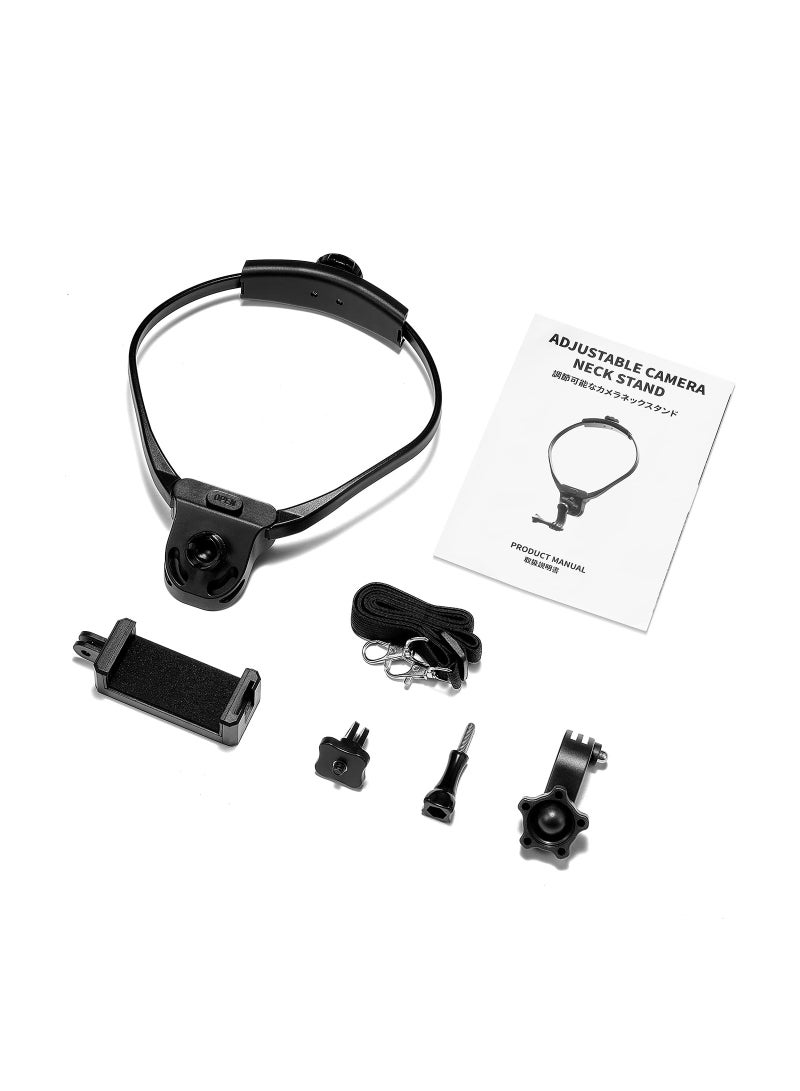 Mobile Phone Chest Mount Strap Holder Anti-Slide Strap Mount POV Selfie Hand Free Necklace Holder for GoPro AKASO DJI Action Camera and Smart Phone Video Record Accessories - Image 2