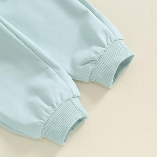 Socutebabe Baby Girl Clothes Newborn Infant Fall Winter Outfits Love Embroidery Long Sleeve Crewneck Sweatshirts Pants 0-24M (Blue, 3-6 Months) - Image 5