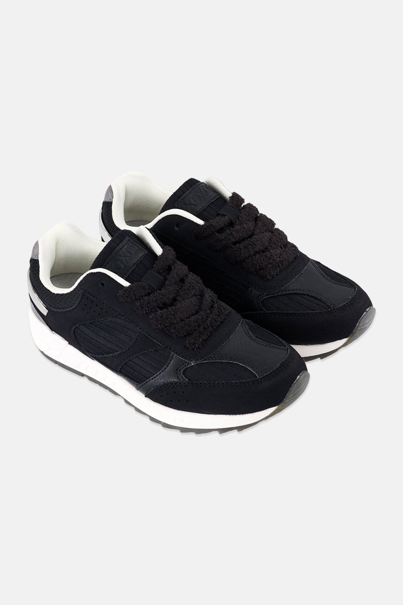 XOXO Women Lace Up Casual Shoes, Black - Image 4