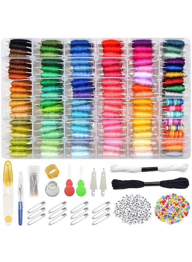 BNK 962Pcs Friendship Bracelet String Kits With Storage Box 110 Colors Embroidery Thread And 800 Beads52Pcs Cross Stitch Toolslabeled With Numbers For Bobbinsgreat Production Gift. - Image 1