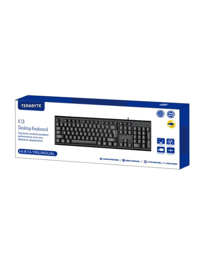 Terabyte USB Desktop Keyboard BLACK - Image 1