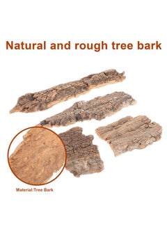 balacoo balacoo Terrarium Tree Bark: 4pcs Reptile Bark Decoration Natural Cork Bark Backdrop Reptile Tank Background Leopard Cork Bark - Tarantula Enclosure Accessories  - Image 2