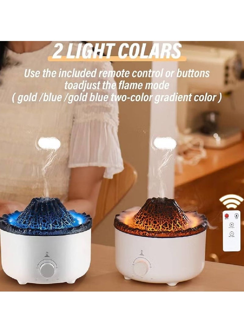 Generic - Humidifier Volcano Diffuser 2 Mist Modes:Flame and Volcano/Jellyfish Large Capacity 500ml,Waterless Auto-Off and Timer - Image 1