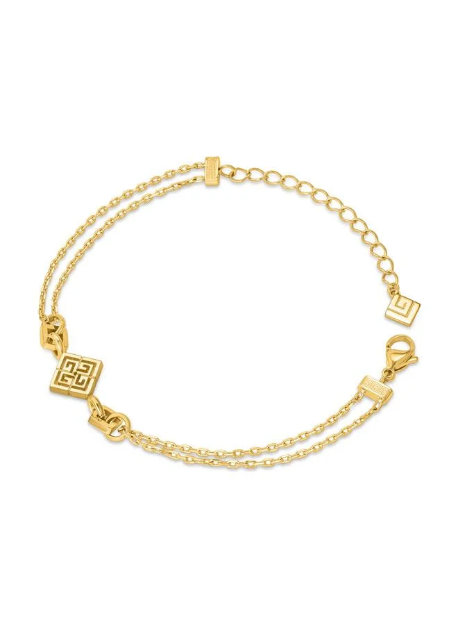 غاي لاروش Vivienne Yellow Gold Plated Stainless Steel Chain Bracelet for Women