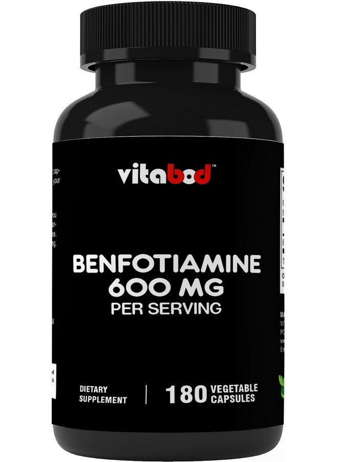 Vitabod Benfotiamine 600mg - 180 Vegetarian Capsules - Fat-Soluble Vitamin B1 Supplement - Image 1