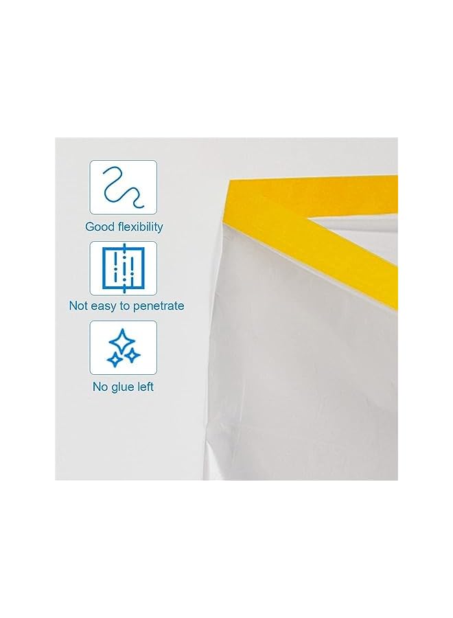 PROMASS promass Pre-Taped Masking Film, 5 Rolls Waterproof Protective Masking Film, Dust Sheets Roll Plastic Masking Film Rolls, Tape and Drape Masking Film for Painting, Car, Furniture Covering (55×20cm)  - Image 4