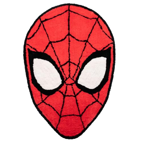 Jay Franco Marvel Spiderman Red Fluffy Accent Rug 4 x 3 ft Area Rug for Kids Bedroom Living Room or Home Decor