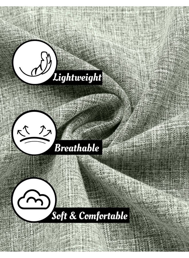 COOFANDY Men's Casual Button Down Shirts Linen Untucked Business Fitted Casual Shirt Short Sleeve Light Green - Image 5