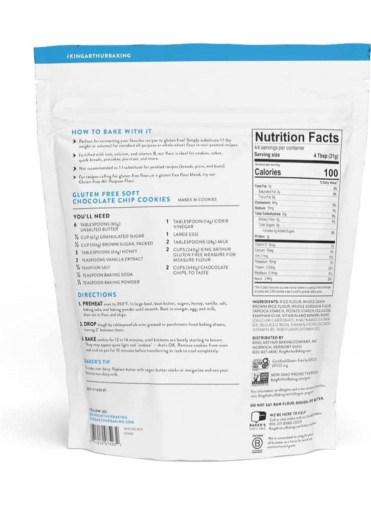 KING ARTHUR BAKING COMPANY King Arthur Flour Measure for Measure Flour Gluten Free 3 Pound - Image 2
