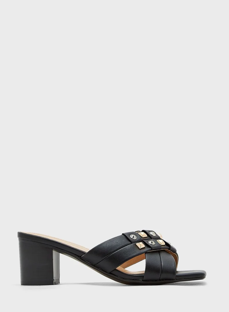 Khizana Stud And Stone Detail Mule Sandal