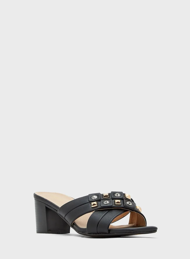 Khizana Stud And Stone Detail Mule Sandal
