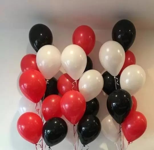 HK Balloons Latex Balloons (Red/White/Black_Pack of 100) - Image 4