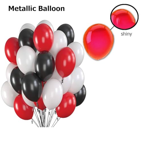 HK Balloons Latex Balloons (Red/White/Black_Pack of 100) - Image 5