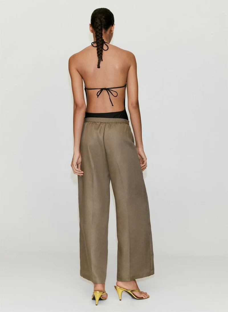 MANGO High-Waisted Lyocell Pants