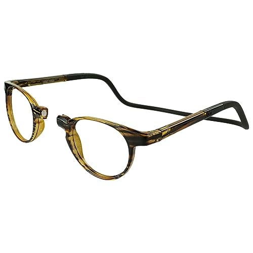 Clic Magnetic Reading Glasses for Men or Women Soft Foldable Band Computer Readers Taku SXL Havana 300 Magnification - Image 2