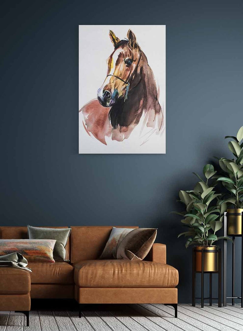 LOWHA Framed Canvas Wall Art Stretched Over Wooden Frame, Arabian Horse Painting, For Home, Living Room, Office Decor - Image 2