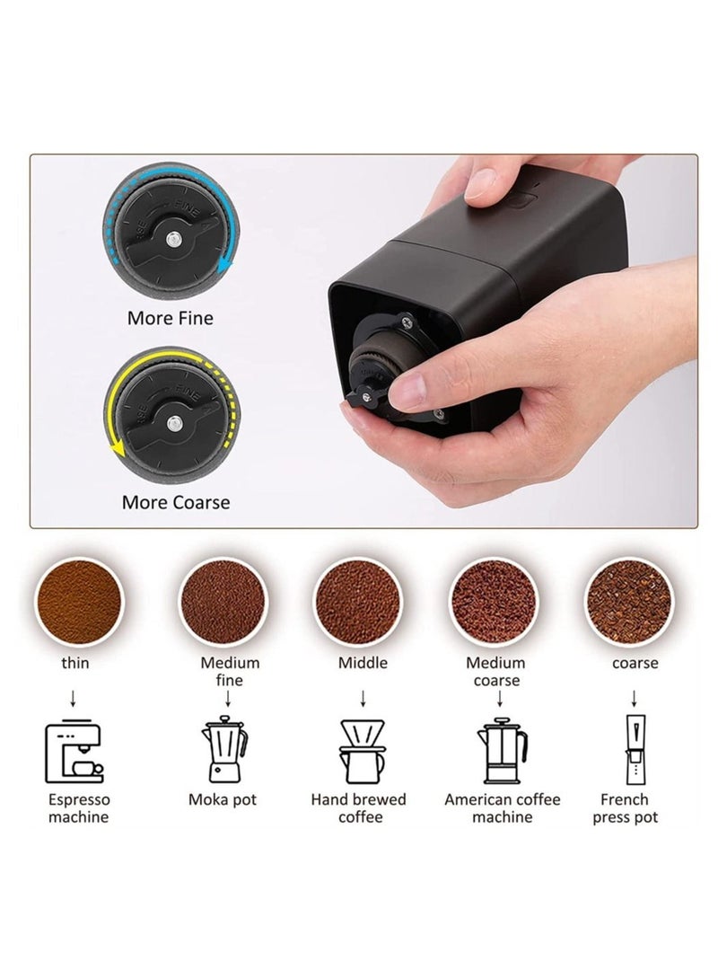 DMG TECH Portable Coffee Grinder, USB Coffee Grinder 1300mAh, 30g Capacity Adjustable Automatic Grinder, Suitable for Home Travel Office Coffee Shop  - Image 2
