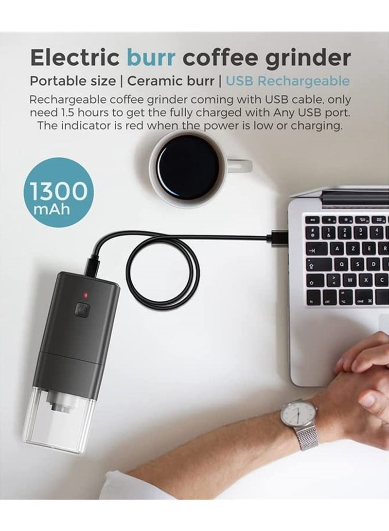 DMG TECH Portable Coffee Grinder, USB Coffee Grinder 1300mAh, 30g Capacity Adjustable Automatic Grinder, Suitable for Home Travel Office Coffee Shop  - Image 5