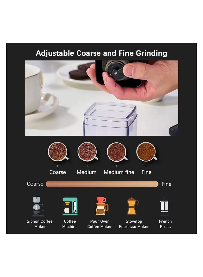 DMG TECH Portable Coffee Grinder, USB Coffee Grinder 1300mAh, 30g Capacity Adjustable Automatic Grinder, Suitable for Home Travel Office Coffee Shop  - Image 3