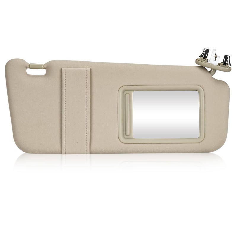Right Passenger Side Sun Visor with Light Fit for Toyota Camry 2007 2008 2009 2010 2011 Beige Replace 7431006750E0