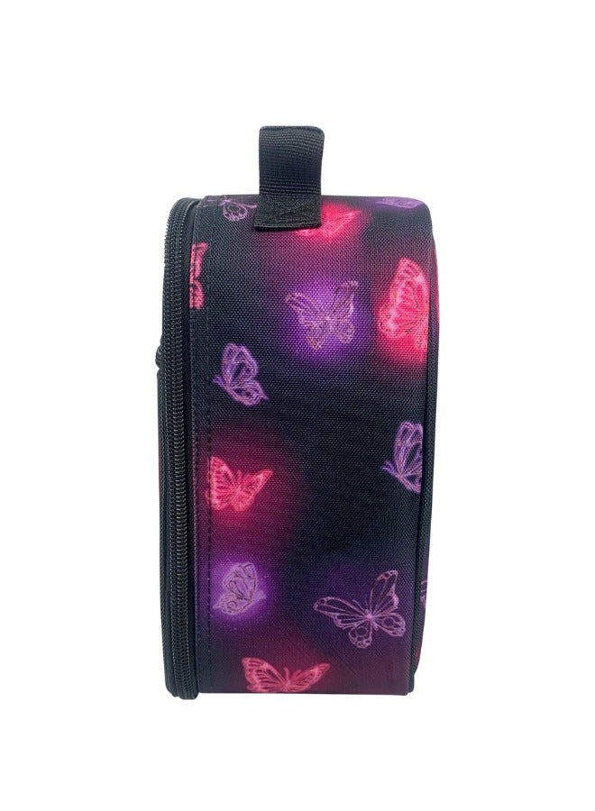 JUST HYPE Insulated Lunch Bag - Pink & Purple Glow Butterfly - Image 3