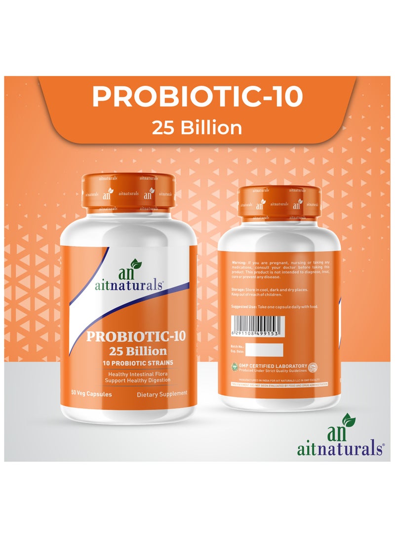 Aitnaturals Probiotic-10, 25 Billion, with 10 Probiotic Strains, 50 Veg Capsules  - Image 3