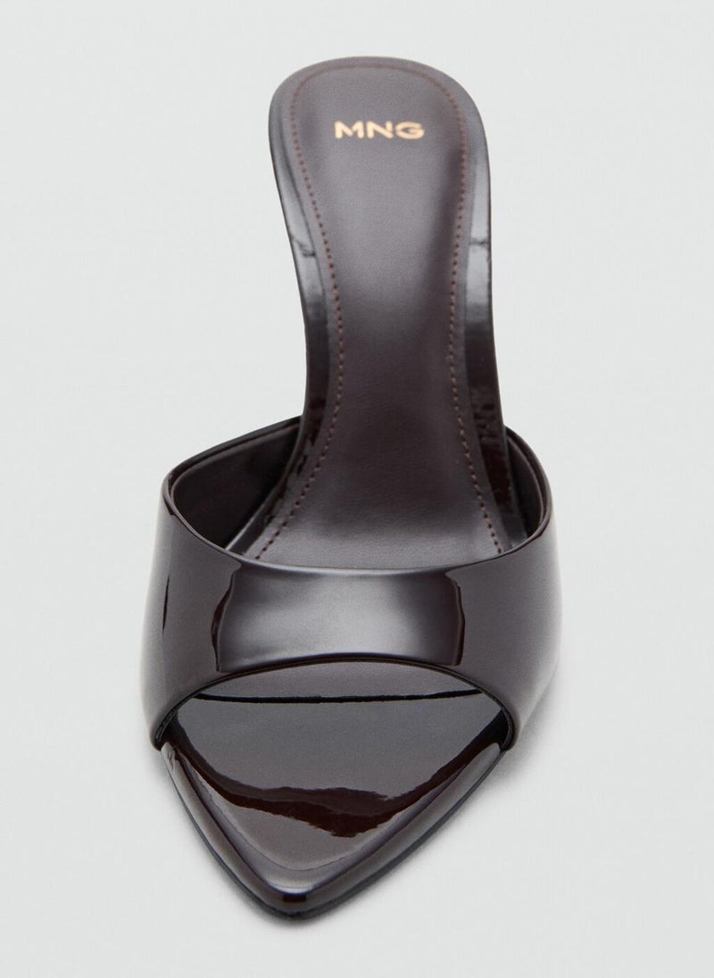 MANGO Patent leather high-heeled sandals - Image 4