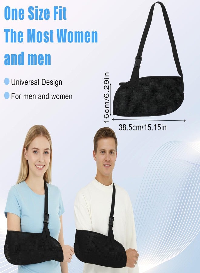 Wanmu Arm Shoulder Sling for Men and Women, Lightweight Medical Shoulder Immobilizer for Shower Right Left Arm Stabilizes Elbow, Arms Brace for Wrist Torn Rotator Cuff Injury (Black) - Image 2