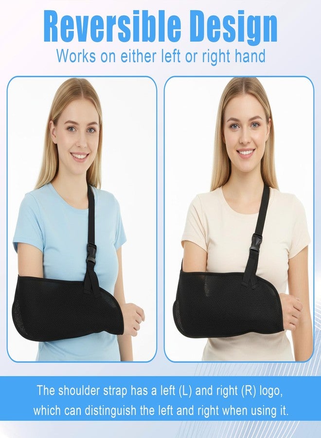 Wanmu Arm Shoulder Sling for Men and Women, Lightweight Medical Shoulder Immobilizer for Shower Right Left Arm Stabilizes Elbow, Arms Brace for Wrist Torn Rotator Cuff Injury (Black) - Image 5