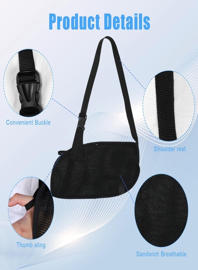 Wanmu Arm Shoulder Sling for Men and Women, Lightweight Medical Shoulder Immobilizer for Shower Right Left Arm Stabilizes Elbow, Arms Brace for Wrist Torn Rotator Cuff Injury (Black) - Image 3