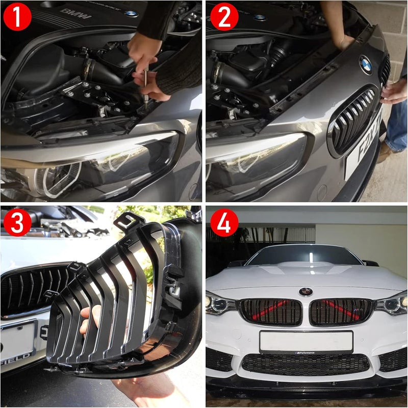 Jaronx Red Grill Insert Trims for BMW - Image 5