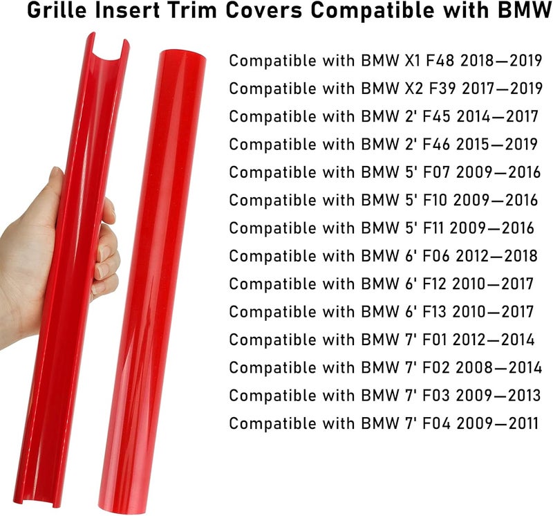 Jaronx Red Grill Insert Trims for BMW - Image 3
