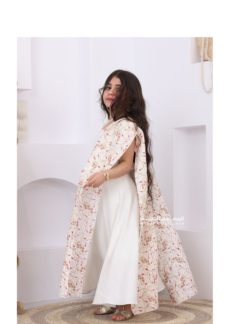 Modern Design Luxurious girls' jalabiya for Eid. A distinctive and luxurious jalabiya for Eid occasions. This jalabiya is distinguished by its elegant design, suitable for every special occasion. - Image 2
