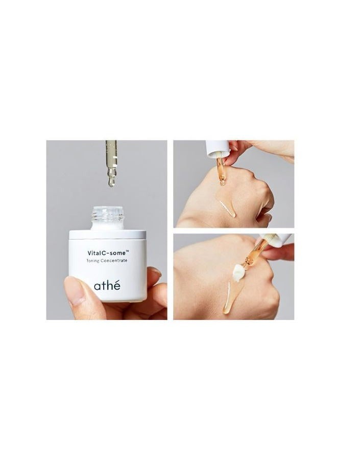 ATHÉ ATHE Vital C-some Toning Concentrate, Anti-aging & Radiance Face Ampoule with Pure Vitamin C for Blemishes and Freckles, Korean Vegan Serum Targets Age Spots & Smooths Skin, 0.67 fl.oz. - Image 2