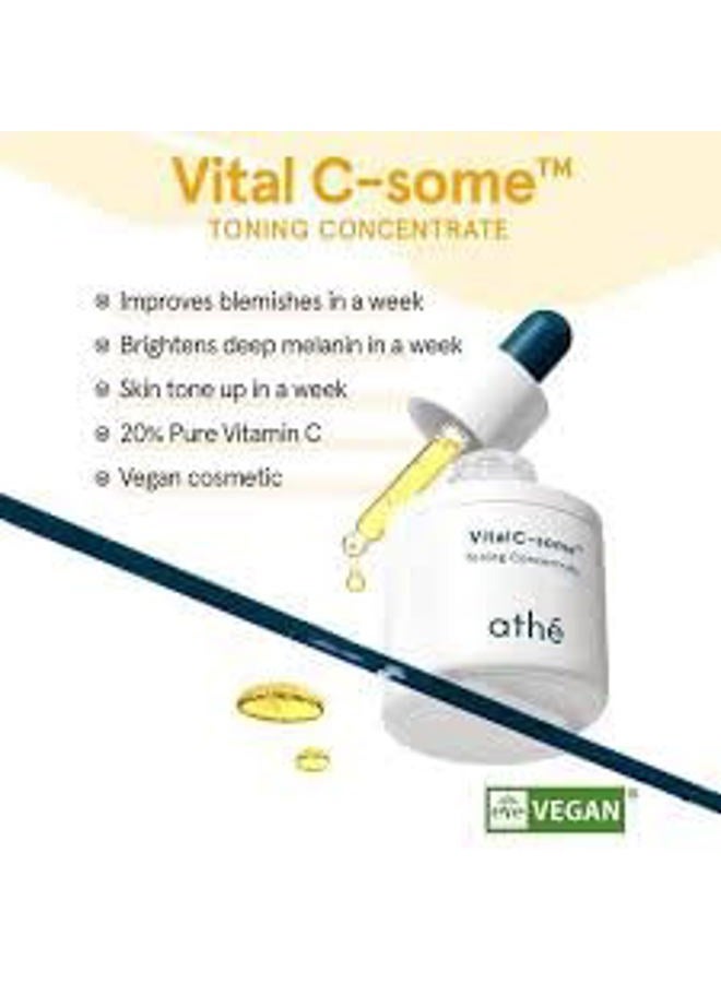 ATHÉ ATHE Vital C-some Toning Concentrate, Anti-aging & Radiance Face Ampoule with Pure Vitamin C for Blemishes and Freckles, Korean Vegan Serum Targets Age Spots & Smooths Skin, 0.67 fl.oz. - Image 3