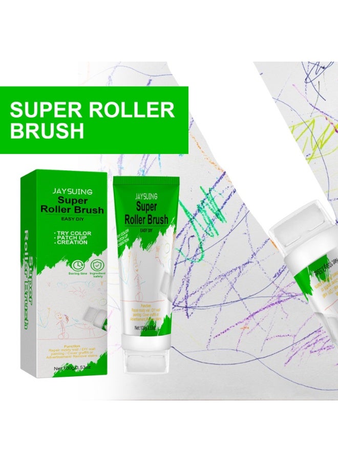 Jaysuing Rolling Brush Wall Latex Paint, Wall Paint Repair Wall Paste, Wall Repair Paste Roller Tool, Small Roller Brush Wall Repair Tool, Wall Repair Roller for Touch Up Home Office Inner Wall Stain - Image 4