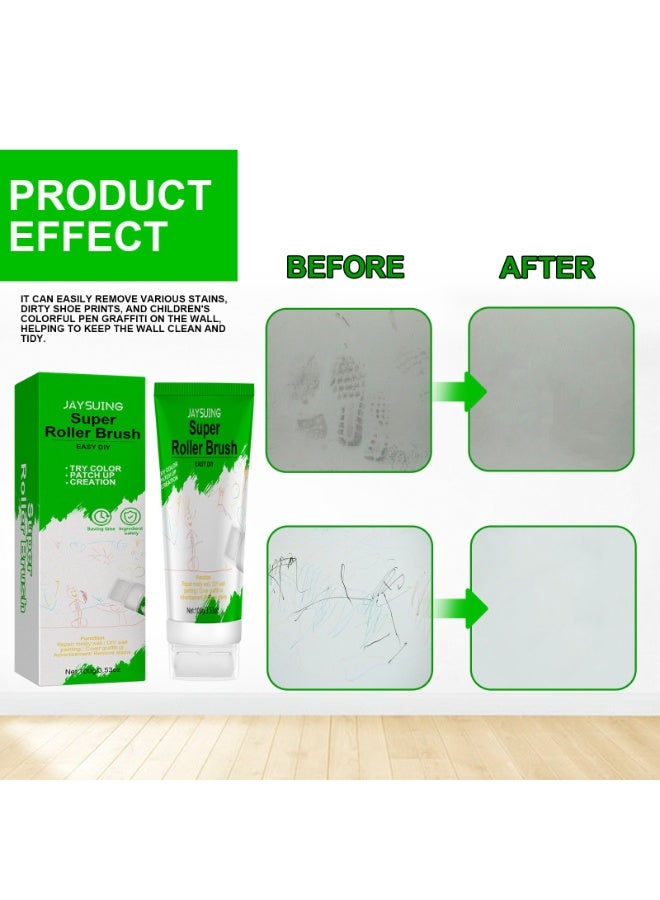 Jaysuing Rolling Brush Wall Latex Paint, Wall Paint Repair Wall Paste, Wall Repair Paste Roller Tool, Small Roller Brush Wall Repair Tool, Wall Repair Roller for Touch Up Home Office Inner Wall Stain - Image 3