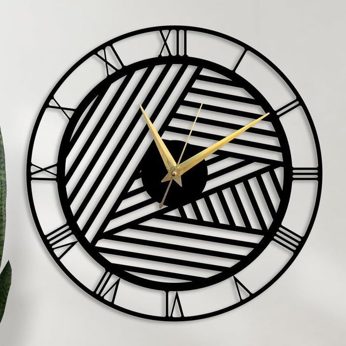 MATERIAL METAL WALL CLOCK BIG SIZE WALL CLOCK MODERN CLOCKS FOR LIVING ROOM STYLISH WALL CLOCKS FOR HOME ANTIQUE BIG SIZE MODERN WALL WATCH FOR HOME DECORBLACK40 CM DA59