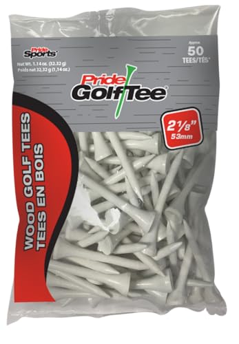 PRIDE GOLF TEE unisex adult 50 Count Bag Golf Tees, White, 2.125 US - Image 1