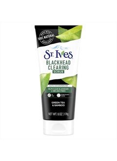 Blackhead Clearing Face Scrub Clears Blackheads & Unclogs Pores Green Tea & Bamboo With Oil-Free Salicylic Acid Acne Medication, Made with 100% Natural Exfoliants 6 oz