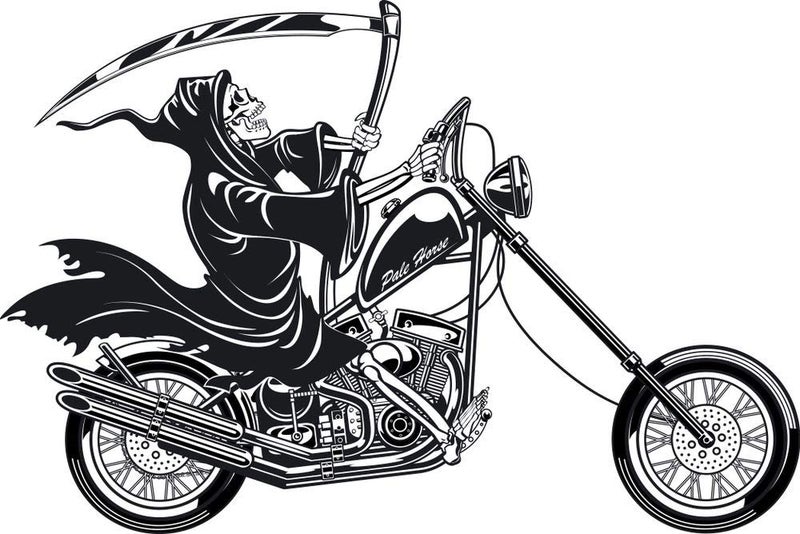 5 Ace grim reaper with scythe riding Wall Sticker Poster|size:12x18 inch|multicolor - Image 5