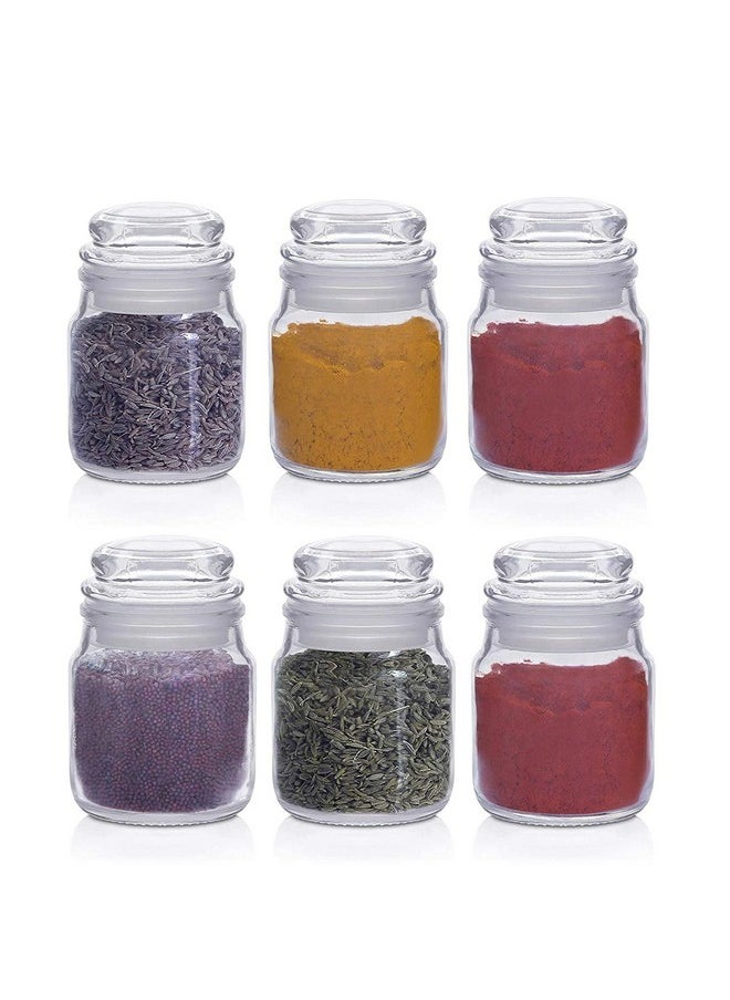 Cloudmart Cloudmart 100ml Spice Storage Glass Jar,Kitchen Storage Jars, Honey Jar and Container, Spice Masala Jar - Airtight Lid with Rubberised Silicone Stopper (Pop Jar, 100ml, Set Of 6)  - Image 1