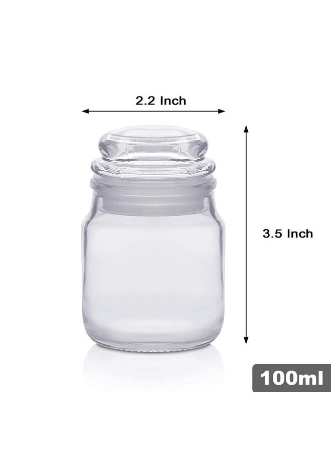Cloudmart Cloudmart 100ml Spice Storage Glass Jar,Kitchen Storage Jars, Honey Jar and Container, Spice Masala Jar - Airtight Lid with Rubberised Silicone Stopper (Pop Jar, 100ml, Set Of 6)  - Image 2