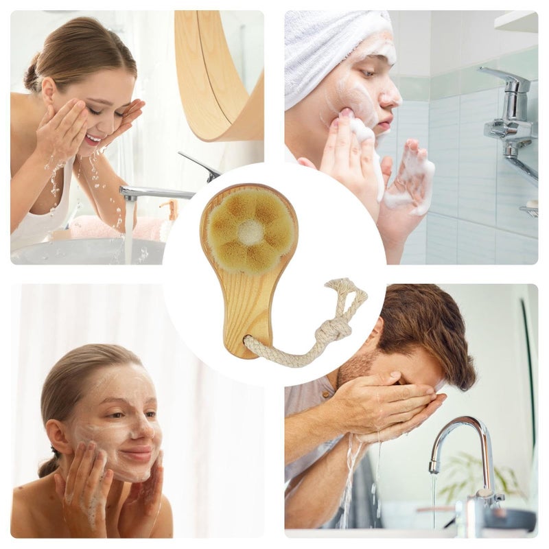 فرشاة خشبية لفرك الوجه من خشب البرقوق، شعيرات ناعمة، مزيل الماكياج، مقشر الوجه - Image 5