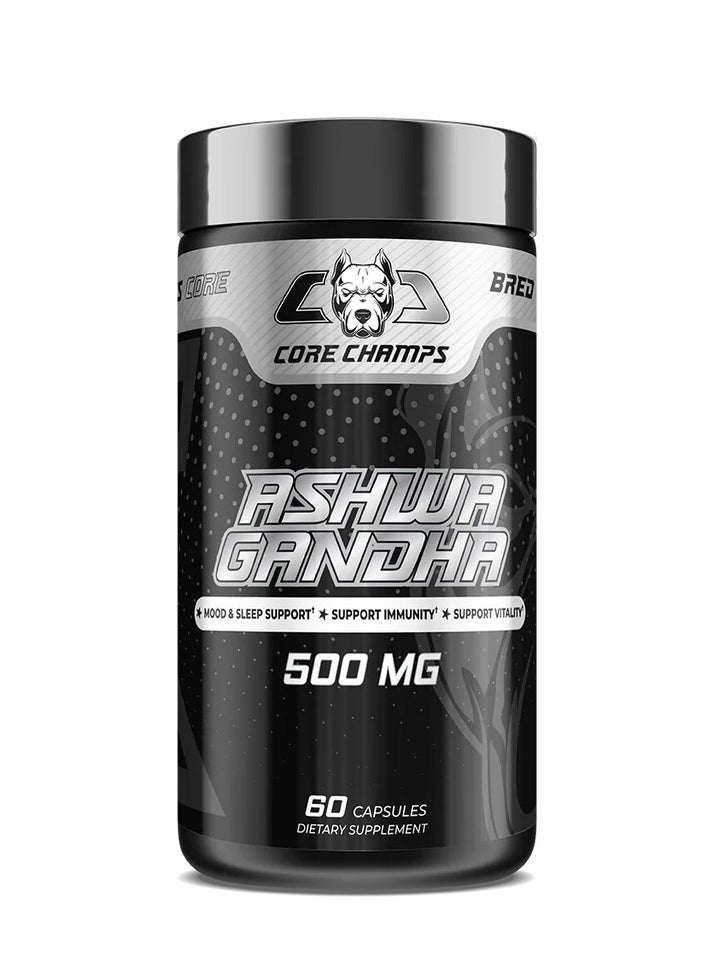 CORE CHAMPS - Core Champs Ashwagandha 500MG 60 Capsules - Image 1