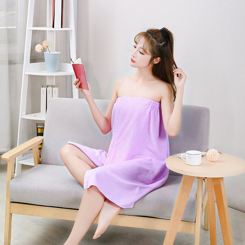 Coral Velvet Bath Skirt For Adults And Children, Unisex, Soft And Thickened Tube Top Bath Skirt, Non-Slip, Wearable Bath Towel - Image 3
